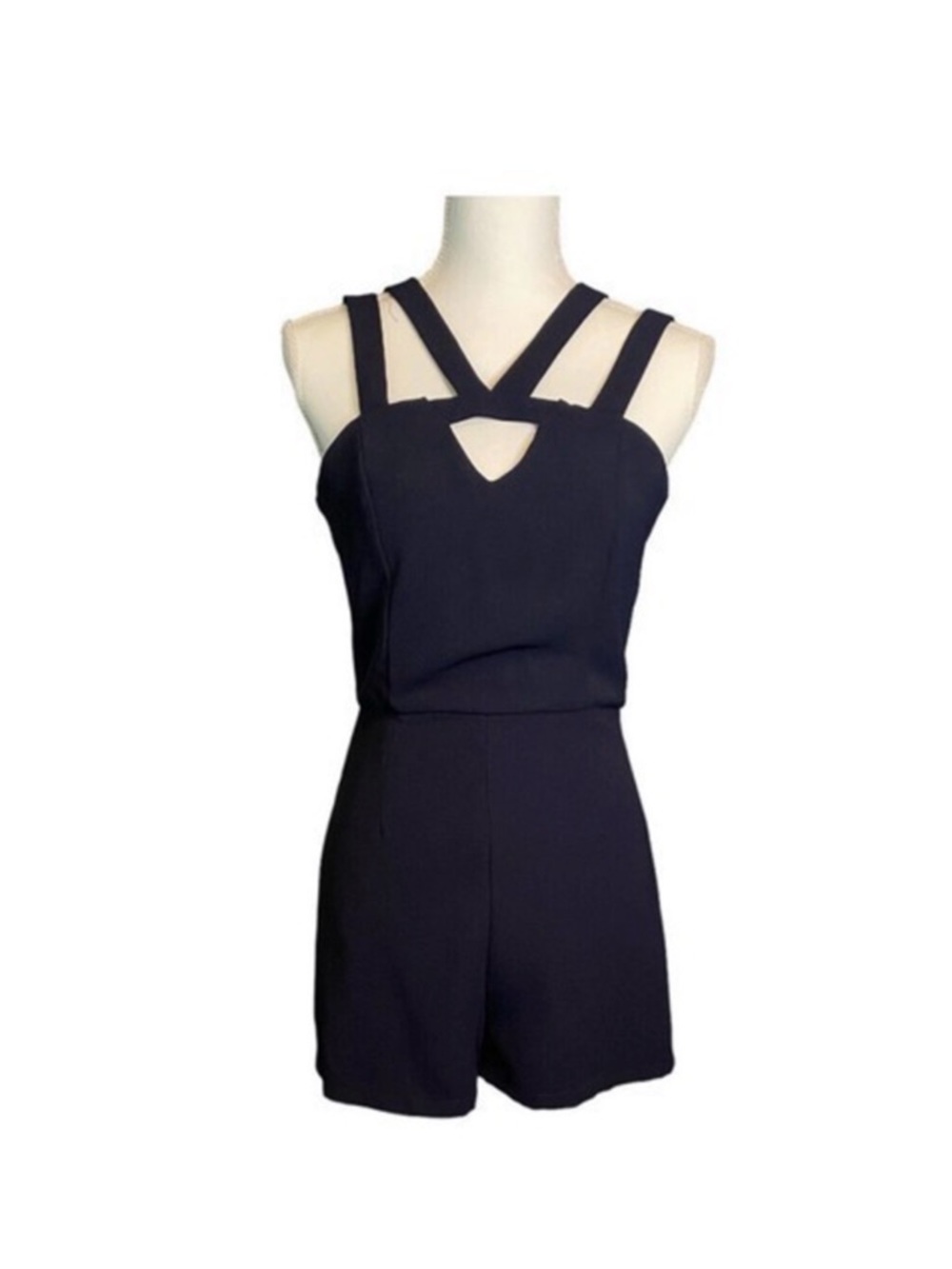 She + Sky Navy Strappy Short romper Small‎ Fully lined